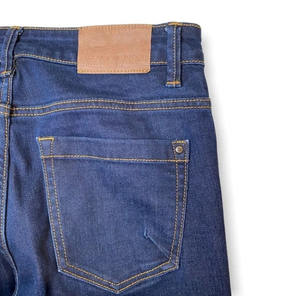 Zara Denim Z1975 Skinny Dark Wash  Blue Jeans 6 - Picture 6 of 10
